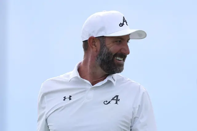 Dustin Johnson smiles