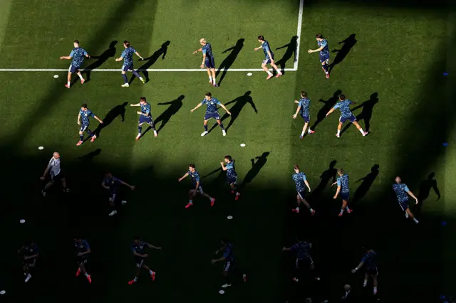 Scotland warming up pre-match