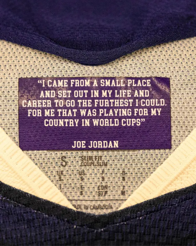 Scotland shirt with Joe Jordan quote stitched in