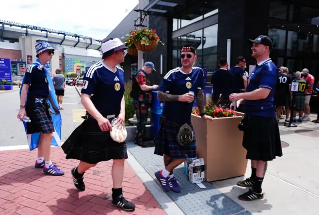 Scotland fans ahead of the FIFA World Cup Group C match at the Boston Stadium, Foxborough: Friday June