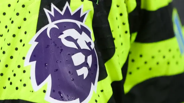 A Premier League sleeve logo is seen