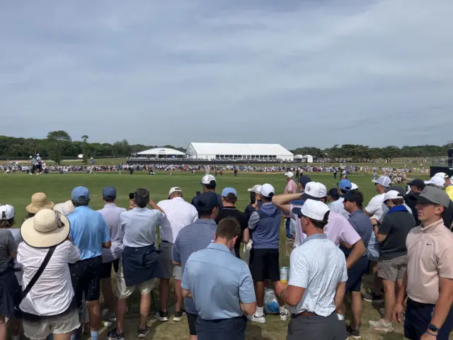 A picture of the crowds watching the US Open
