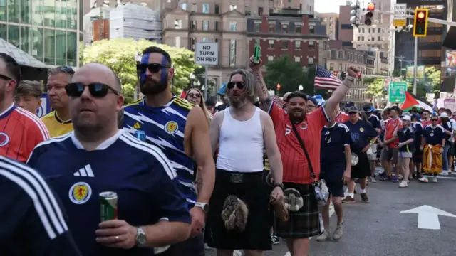 Long queues built up at Boston's South Station for the Scotland v Haiti game