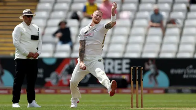 Ben Stokes bowling for Durham against Northants