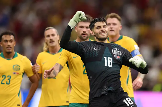 Beach celebrates after his superb display in the win over Turkey
