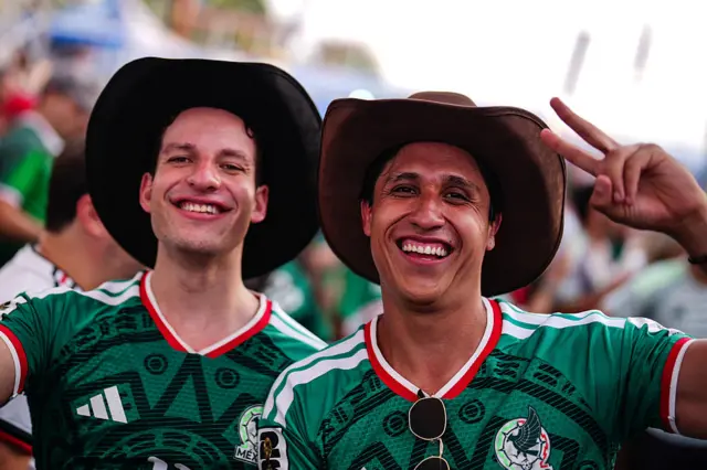 Soccer fans watch the 2026 FIFA World Cup Group A match between Mexico and South Korea on a giant screen at the FIFA Fan Festival in Houston, Texas