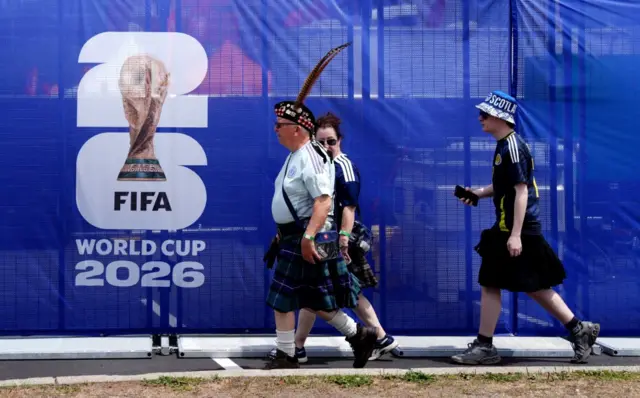 Scotland fans ahead of the FIFA World Cup Group C match at the Boston Stadium, Foxborough.