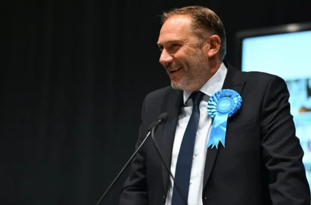 Scottish Conservative Party MSP Douglas Lumsden gives a speech at P&J Live in Aberdeen