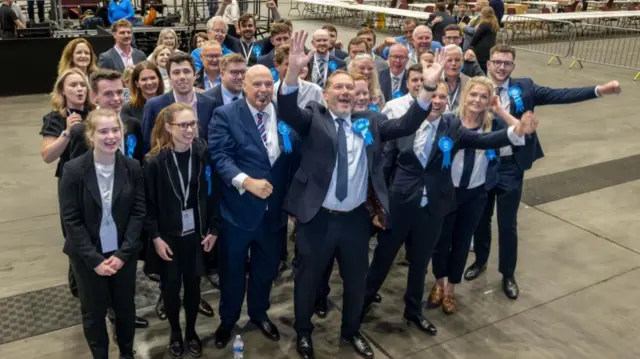 Douglas Lumsden and team celebrate his victory