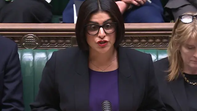 Home Secretary Shabana Mahmood speaking in the Commons