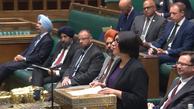 Home Secretary Shabana Mahmood speaking in the Commons
