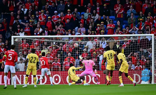 Ghana goalkeeper Lawrence Ati Zigi makes a save