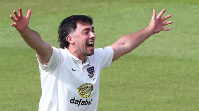 Sussex's Tom Haines appealing for a wicket.