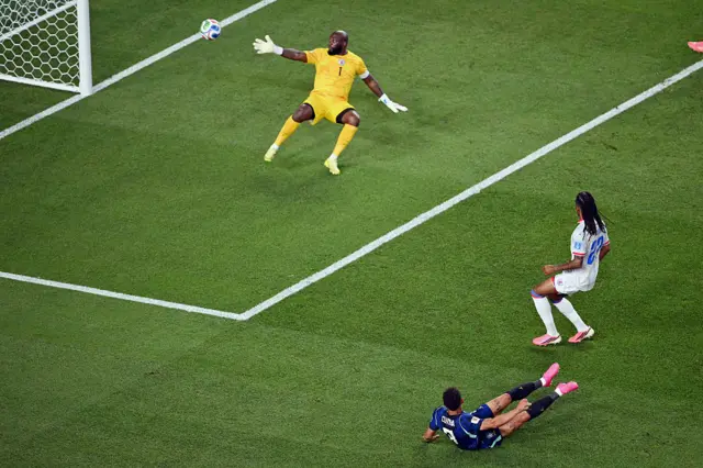 Matheus Cunha scores his team's second goal during the 2026 World Cup Group C football match between Brazil and Haiti at the Philadelphia Stadium
