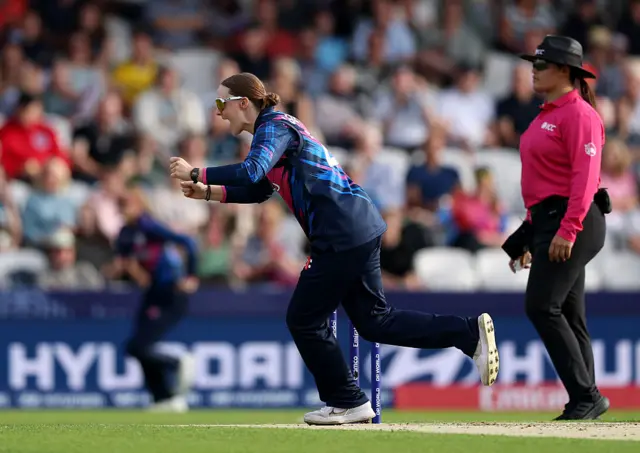 Kirstie Gordon celebrates a wicket