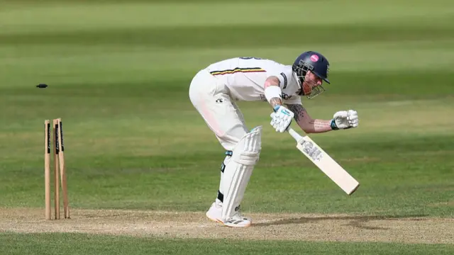 Ben Stokes is bowled