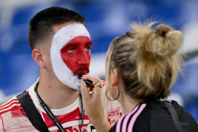 Japan fans arrive before the FIFA World Cup 2026 Group F match between Tunisia and Japan at Monterrey Stadium on June 20, 2026 in Monterrey, Mexico