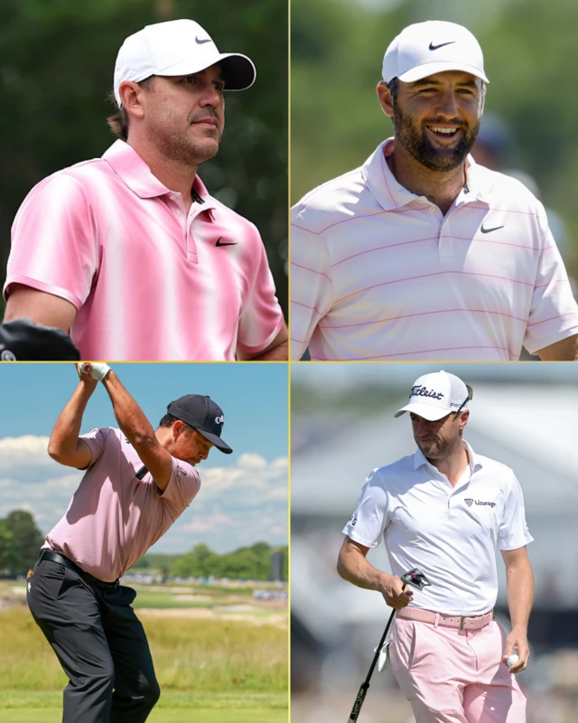 A four-way split of Brooks Koepka, Scottie Scheffler, Xander Schauffele and Justin Thomas