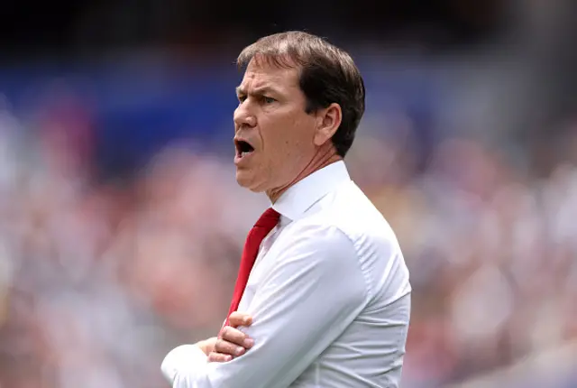 Rudi Garcia, Head Coach of Belgium, looks on