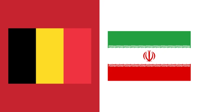 Belgium v Iran flag graphic