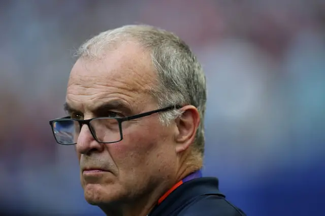 Uruguay's Argentine head coach Marcelo Bielsa looks on ahead of the 2026 World Cup Group H football match between Uruguay and Cape Verde at the Miami Stadium