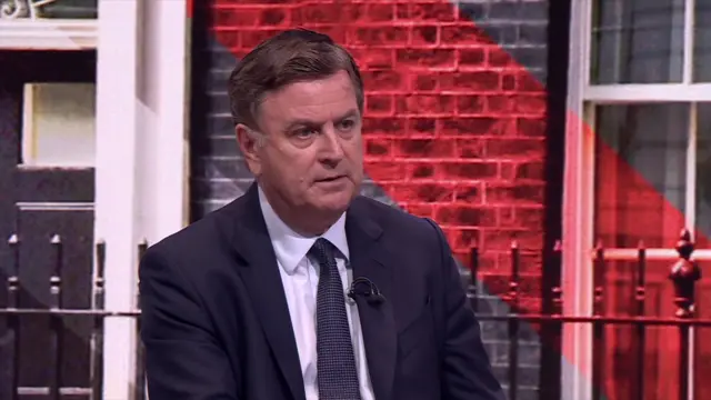Shadow chancellor Mel Stride in dark suit, white shirt and dark tie