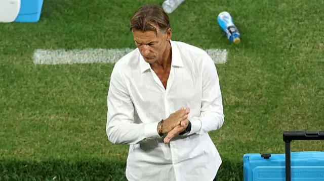 : Herve Renard, Head Coach of Tunisia, reacts during the FIFA World Cup 2026 Group F match between Tunisia and Japan at Monterrey Stadium
