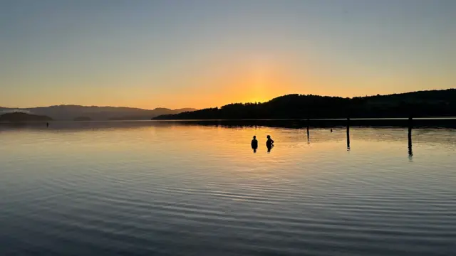 Swimmers in Loch Lomond