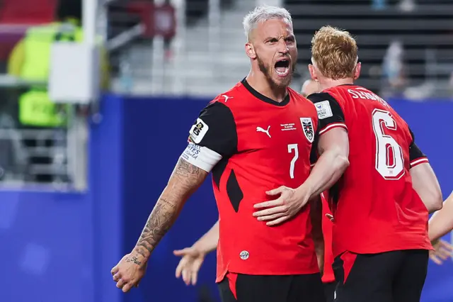 Marko Arnautovic celebrates