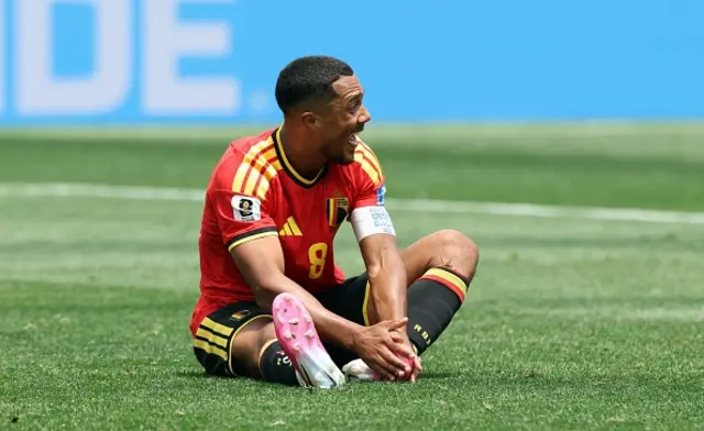 Belgium's Youri Tielemans reacts