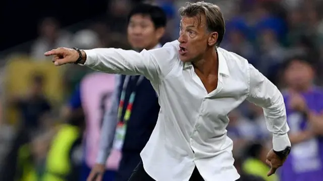 Herve Renard, Head Coach of Tunisia, reacts during the FIFA World Cup 2026 Group F match between Tunisia and Japan at Monterrey Stadium