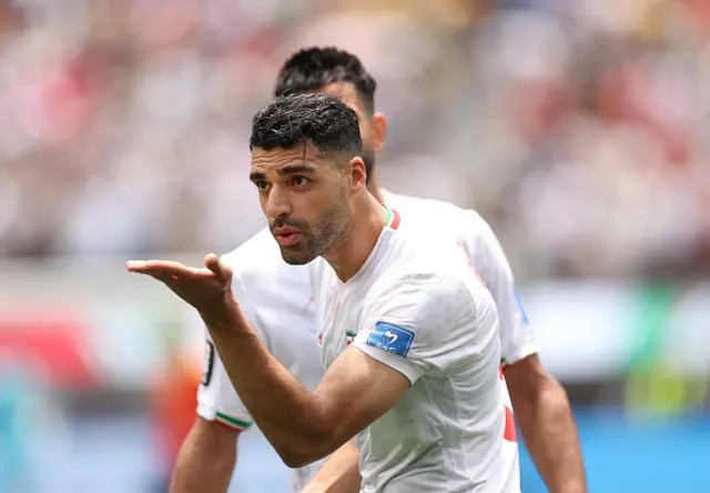 Mehdi Taremi #9 of IR Iran celebrates