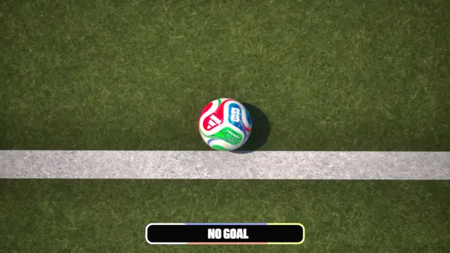 Ball almost crossing the line in Tunisia v Japan