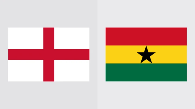 England v Ghana flag graphic