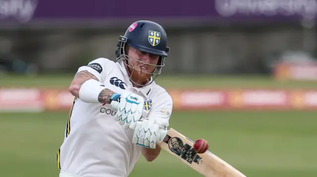 Ben Stokes batting in Durham's first innings against Northants
