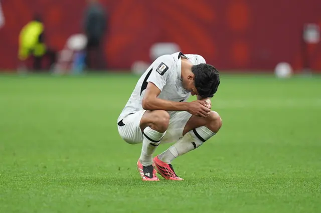 Players of New Zealand react after conceding a goal during the 2026 FIFA World Cup Group G match between New Zealand and Egypt at BC Place Stadium in Vancouver