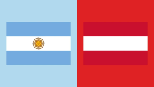 Argentina v Austria flag graphic