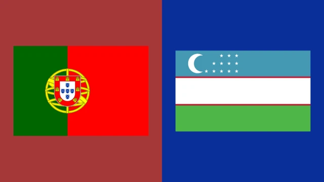 Portugal v Uzbekistan flag graphic