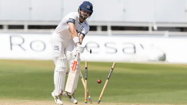 Max Holden is bowled