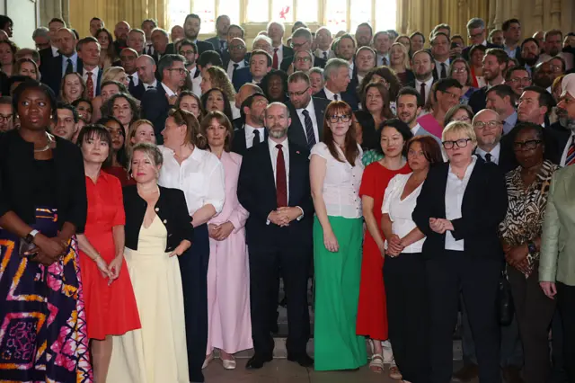 MPs waiting for Andy Burnham in the Houses of Parliament earlier