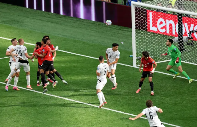 Finn Surman #16 of New Zealand scores his team's first goal during the FIFA World Cup 2026 Group G match between New Zealand and Egypt