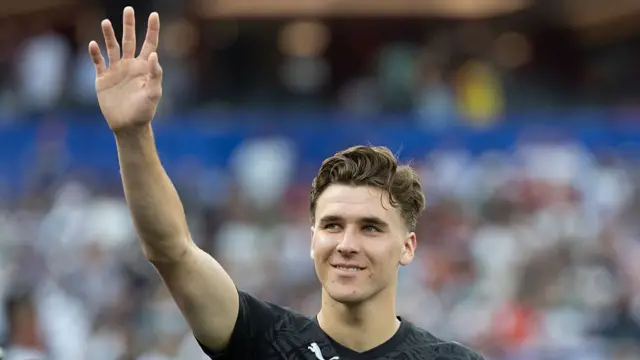 Tyler Bindon waves after New Zealand's draw against Iran