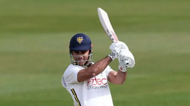 David Bedingham batting for Durham and admiring his shot