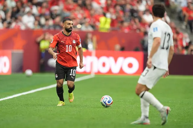 Mohamed Salah of Egypt in action during the 2026 FIFA World Cup Group G match between New Zealand and Egypt at BC Place Stadium in Vancouver