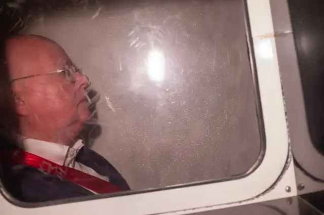 Peter Murrell arrives in a prison van at the High Court in Edinburgh