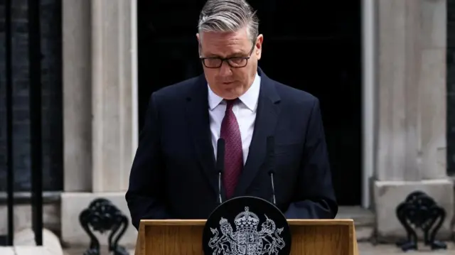 British Prime Minister Keir Starmer announces the timeline for his resignation, following Andy Burnham's decisive victory last week in the Makerfield by-election