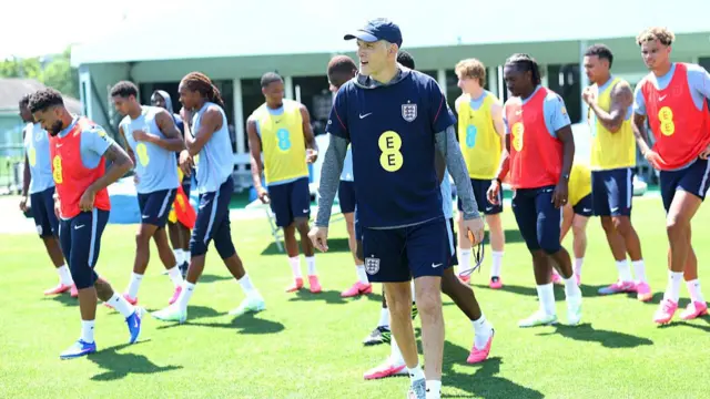 Thomas Tuchel, Manager of England, looks on during an England Training Session during an England FIFA World Cup 2026 Camp on June 20, 2026 in Kansas City, Kansa