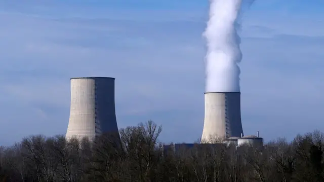 The cooling towers of the Golfech nuclear plant