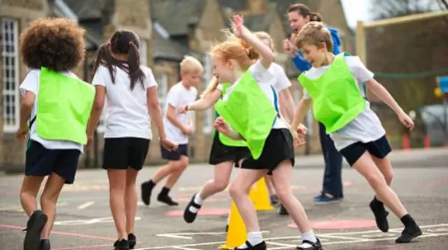 Children playing in a playground