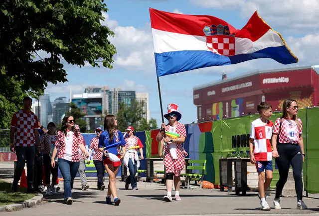 Croatia fans with flag